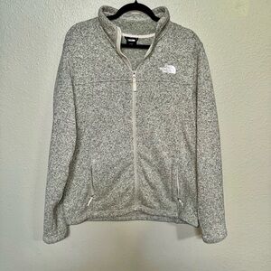 The North Face Men’s Large Full Zip Fleece Jacket Gray Sweater Lightweight